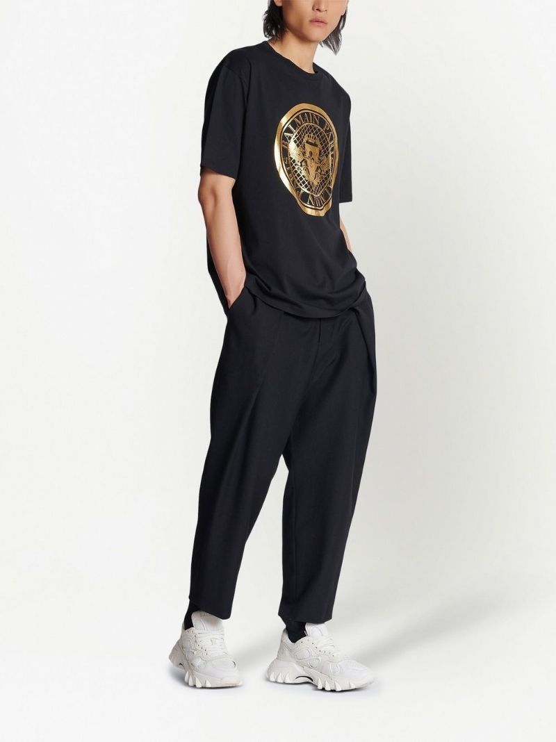 Black Logo Print Cotton T-shirt