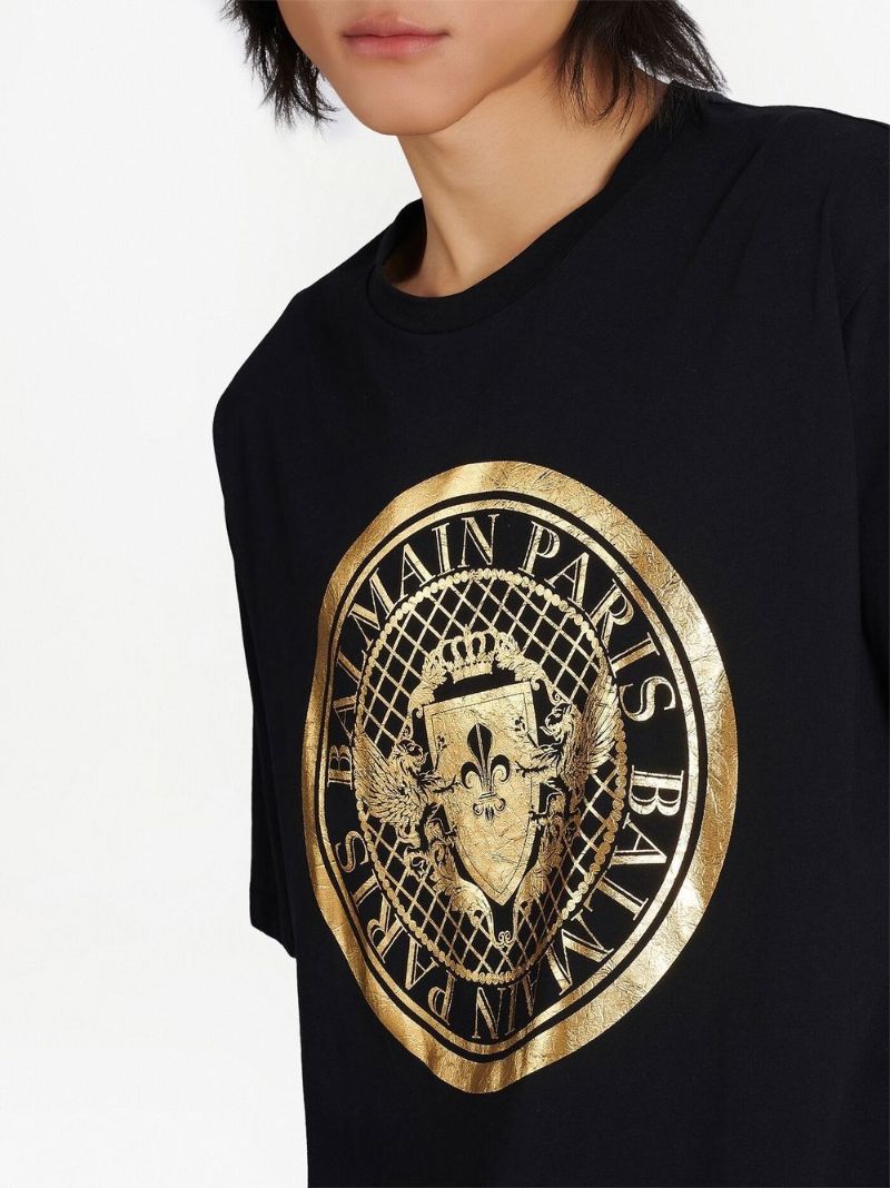 Black Logo Print Cotton T-shirt