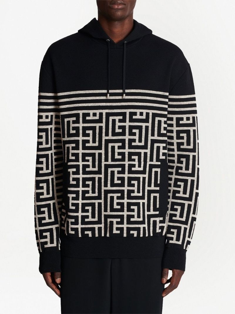 Black Pb Monogram Pattern Sweater