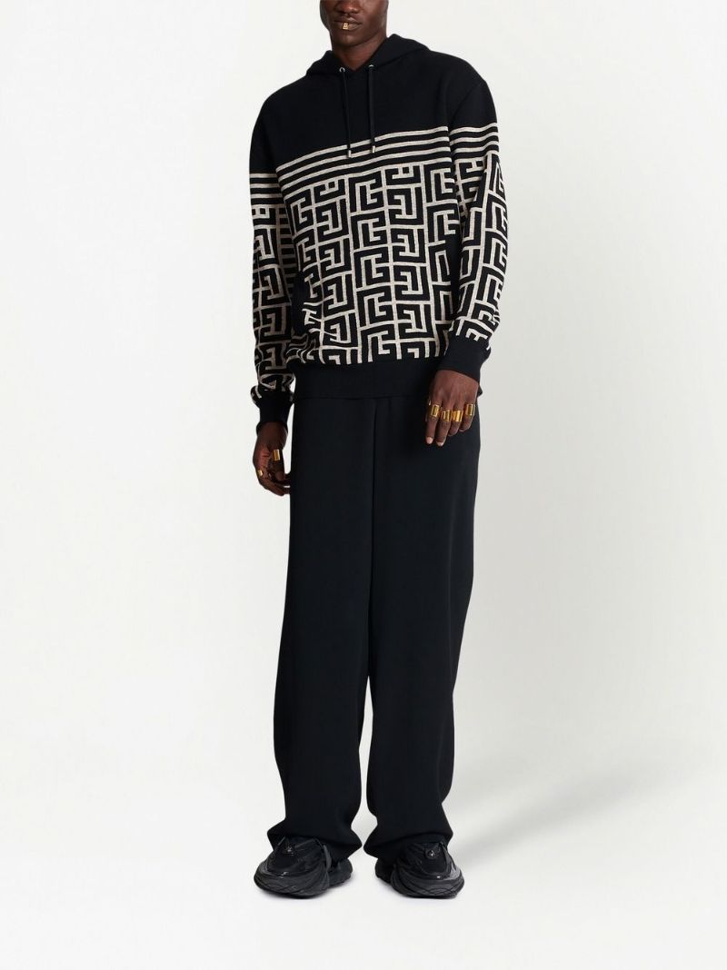 Black Pb Monogram Pattern Sweater