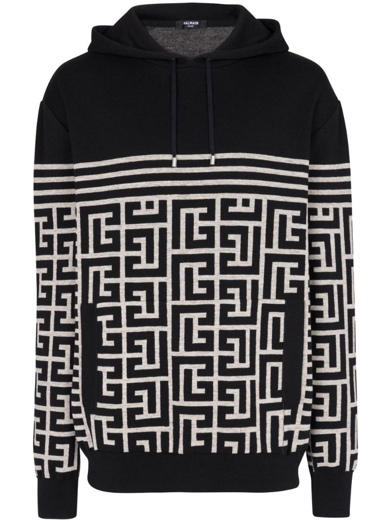 Black Pb Monogram Pattern Sweater