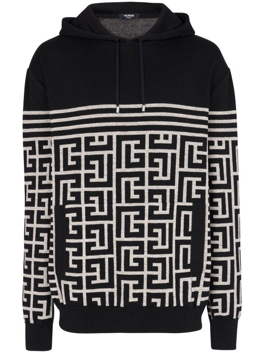 Black Pb Monogram Pattern Sweater