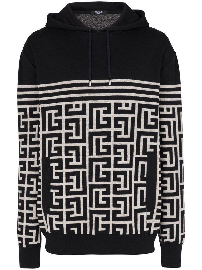 Black Pb Monogram Pattern Sweater