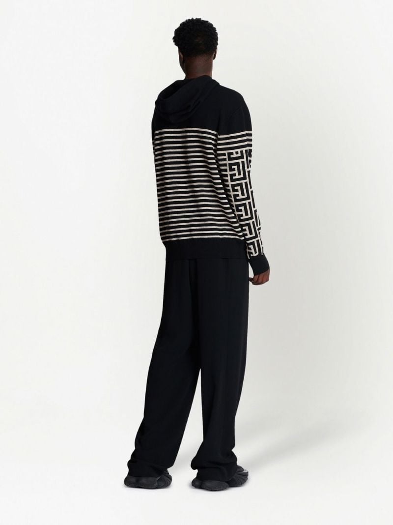 Black Pb Monogram Pattern Sweater