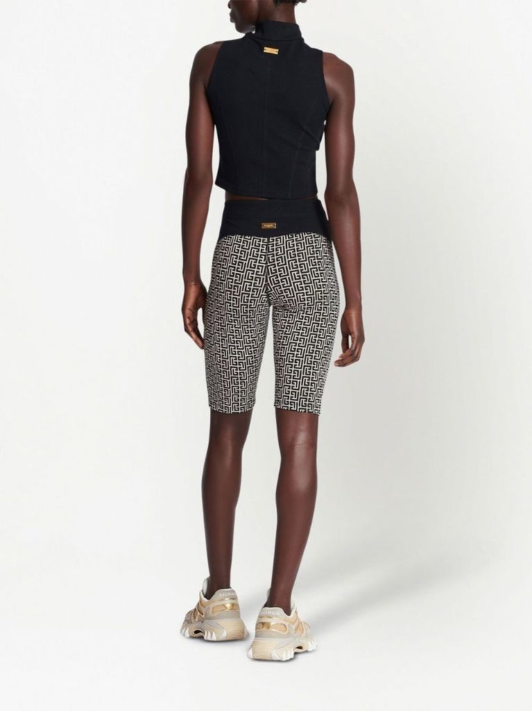 Black and White Monogram Cycling Shorts