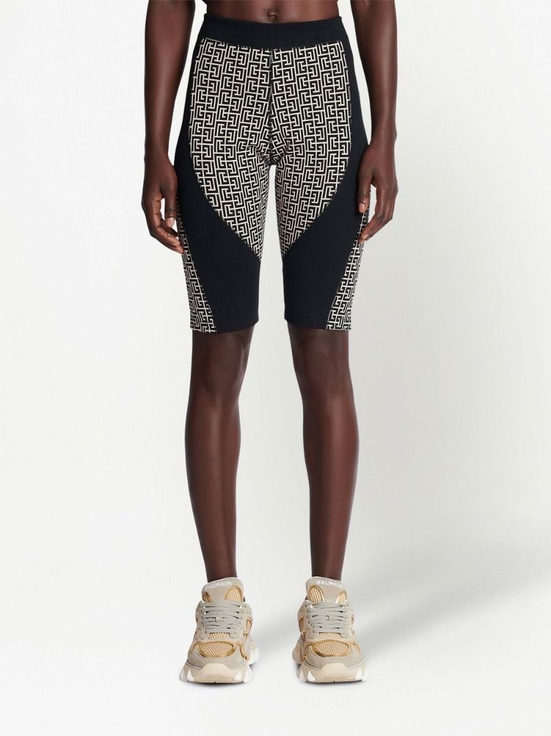 Black and White Monogram Cycling Shorts