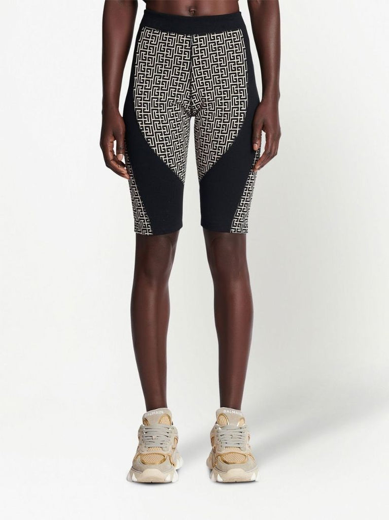 Black and White Monogram Cycling Shorts