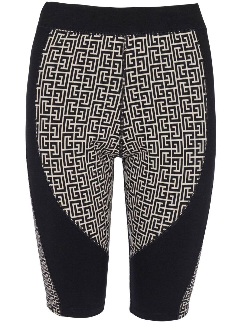 Black and White Monogram Cycling Shorts