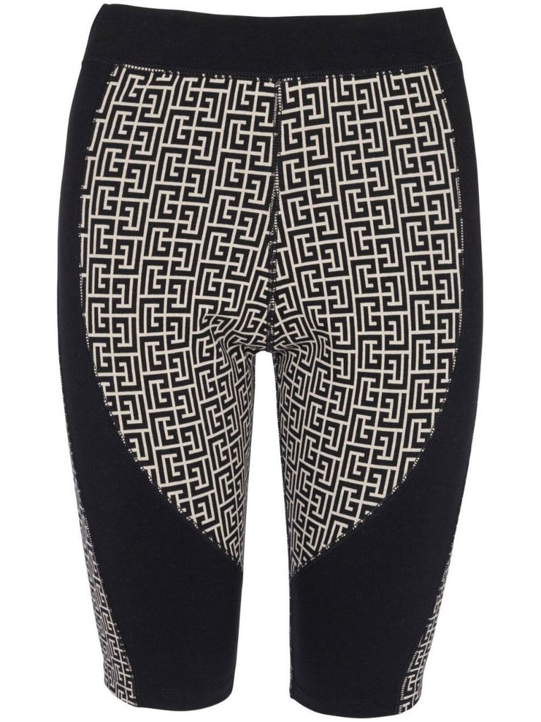 Black and White Monogram Cycling Shorts