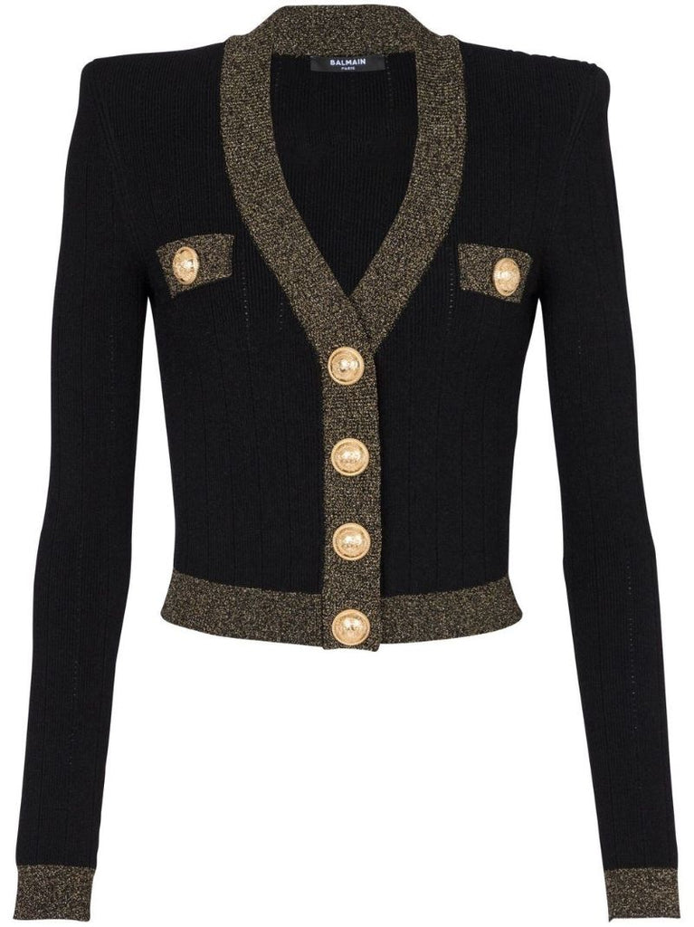 Black Cropped Cardigan