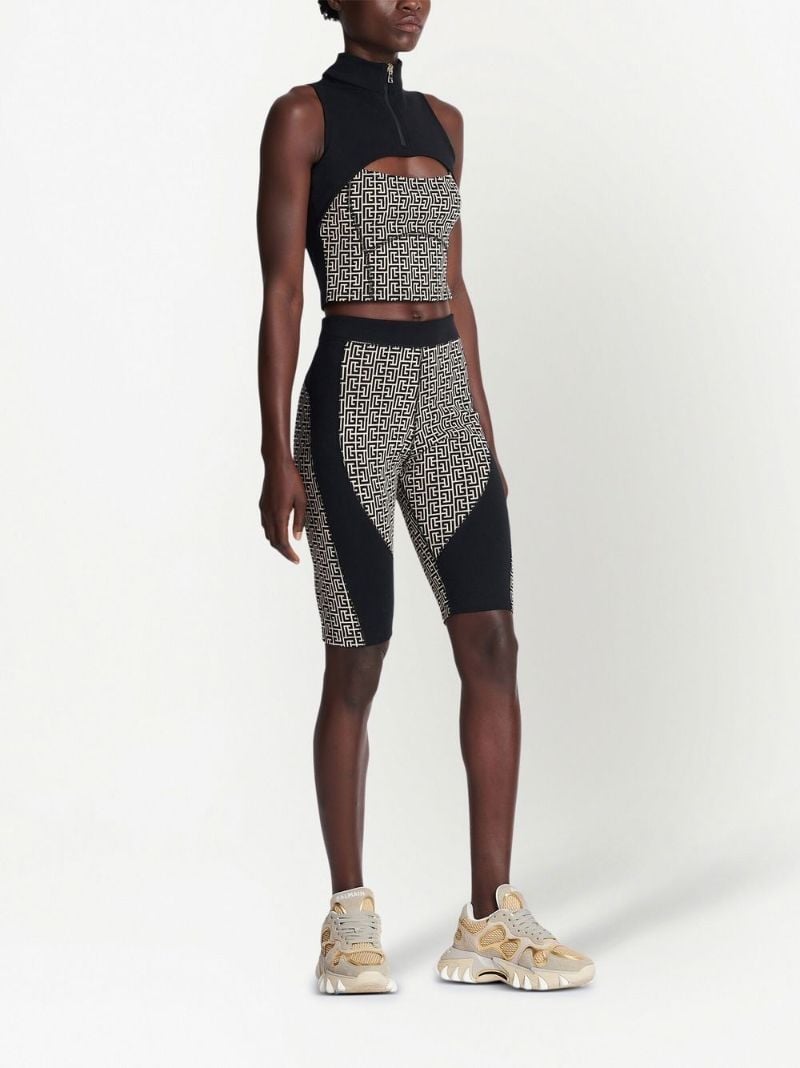 Black Monogram Cut-out Crop Top