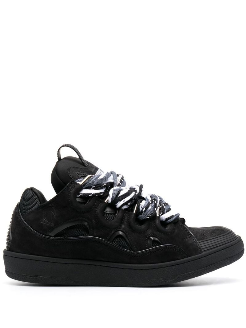 Black Chunky Suede Sneakers