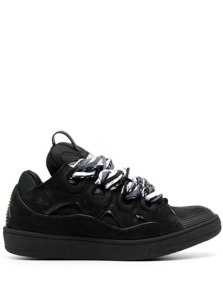 Black Chunky Suede Sneakers