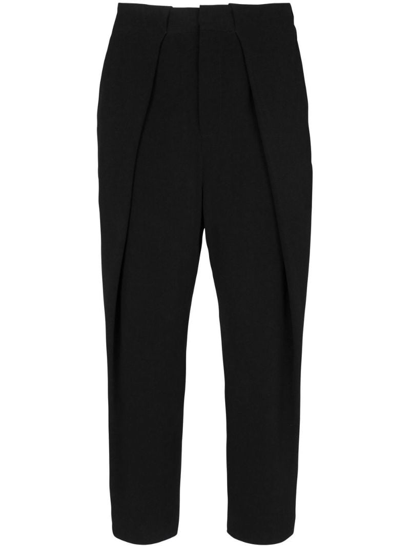 Black Pleated Wool Trousers