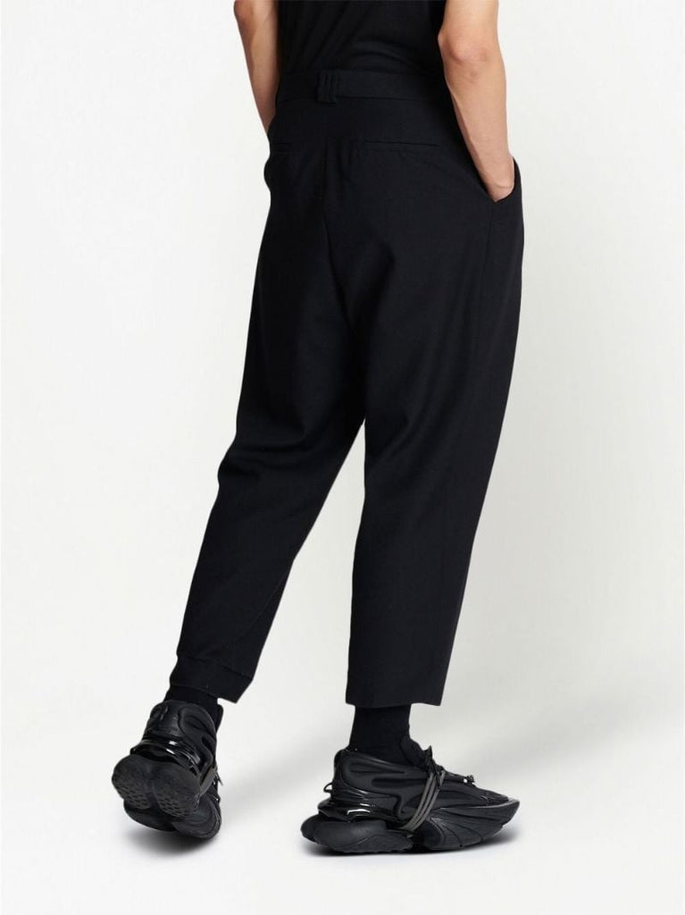 Black Pleated Wool Trousers