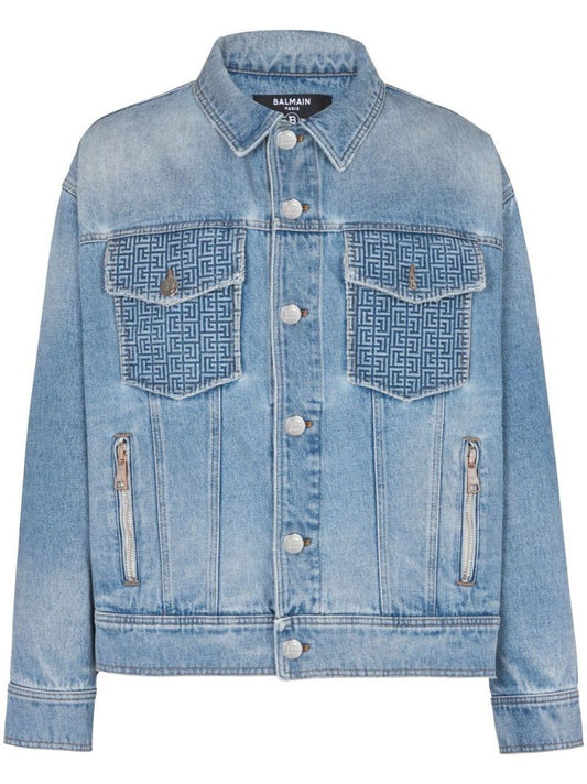 Blue Monogram Print Denim Jacket