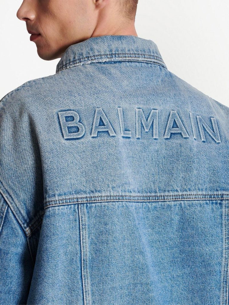 Blue Monogram Print Denim Jacket