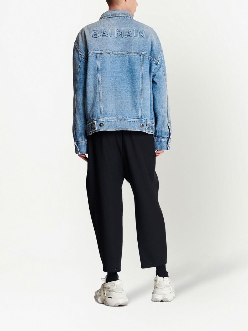 Blue Monogram Print Denim Jacket