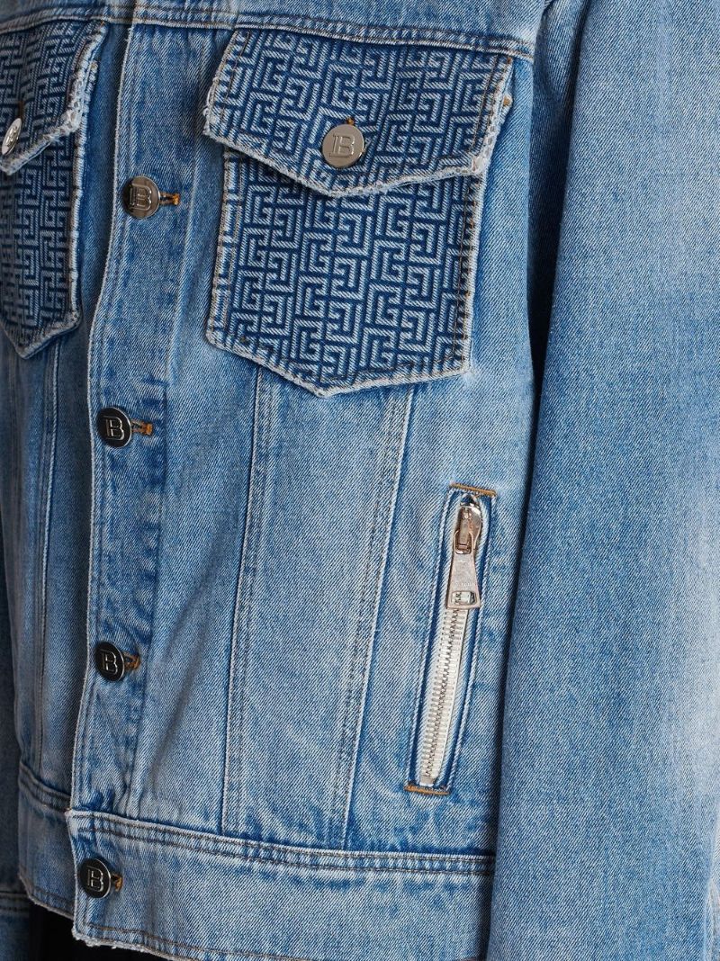 Blue Monogram Print Denim Jacket