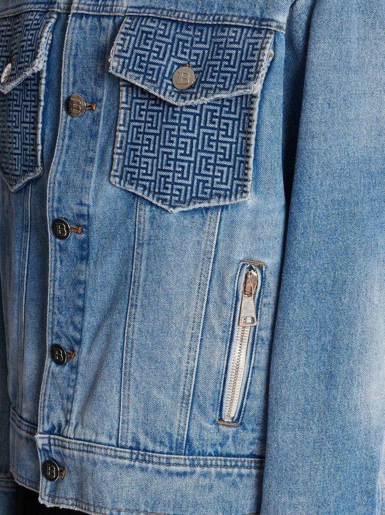 Blue Monogram Print Denim Jacket