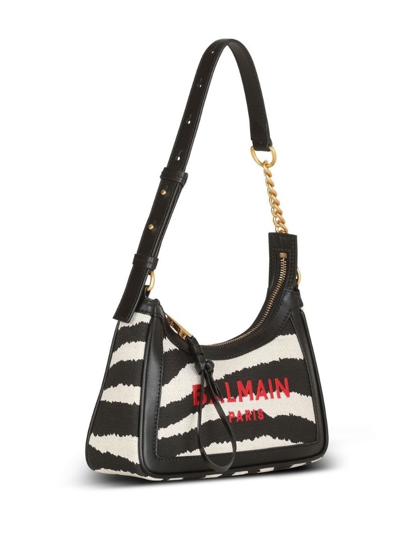 Black B-army Zebra Print Shoulder Bag