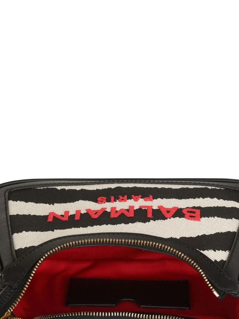 Black B-army Zebra Print Shoulder Bag