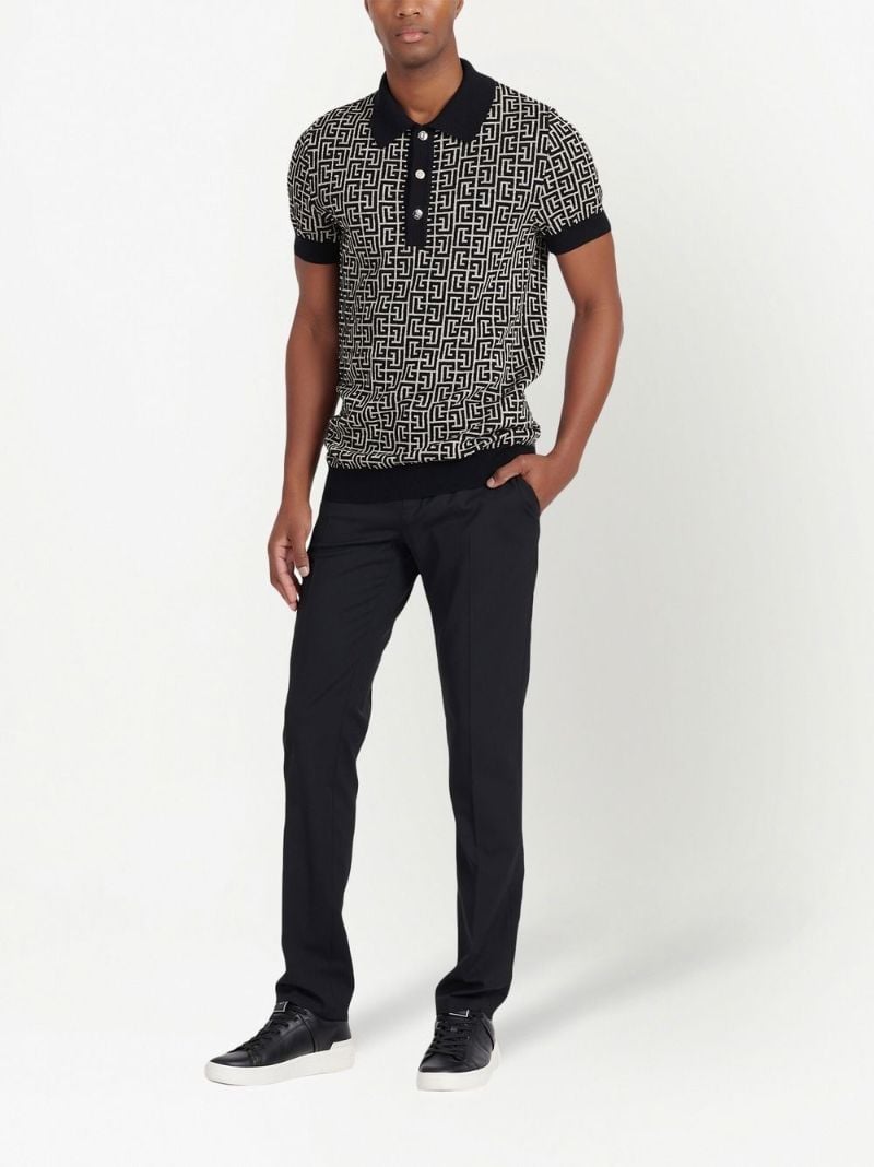 Black Monogram Jacquard Polo Shirt