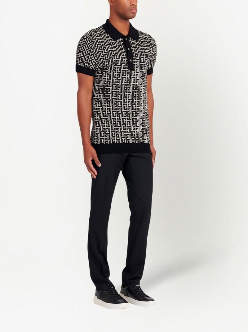 Black Monogram Jacquard Polo Shirt