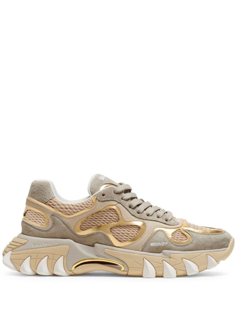Gold Neutral B-east Leather Sneakers