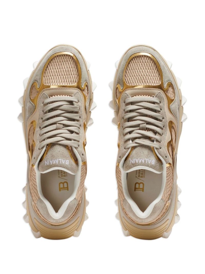 Gold Neutral B-east Leather Sneakers
