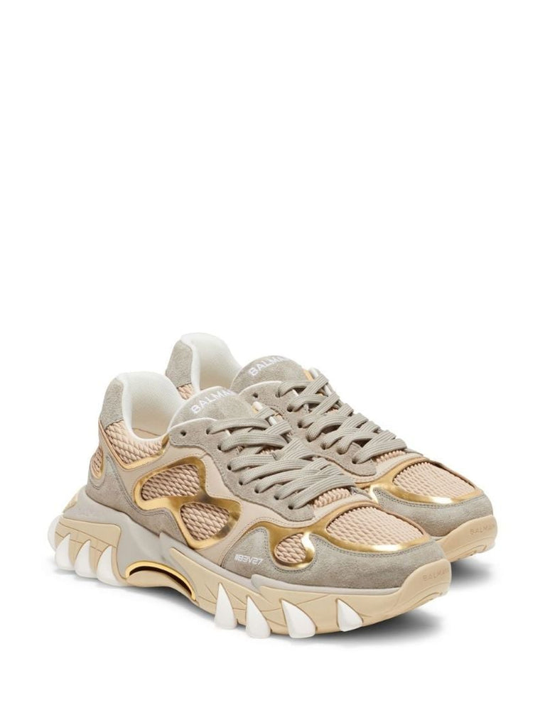 Gold Neutral B-east Leather Sneakers