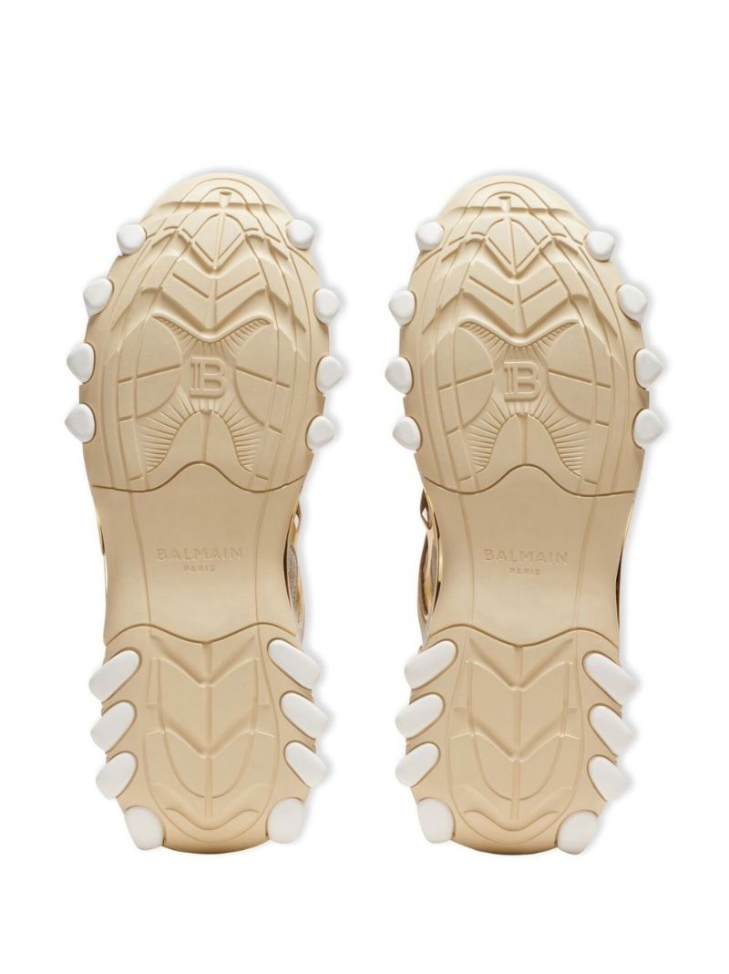 Gold Neutral B-east Leather Sneakers