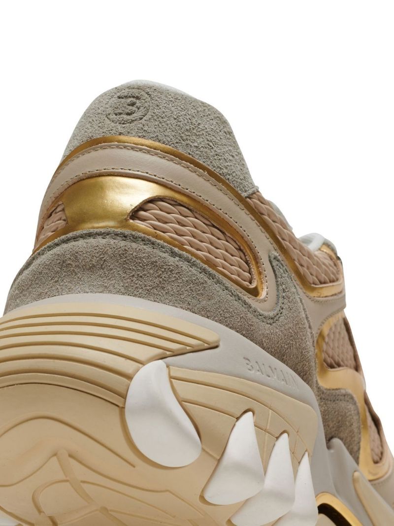 Gold Neutral B-east Leather Sneakers