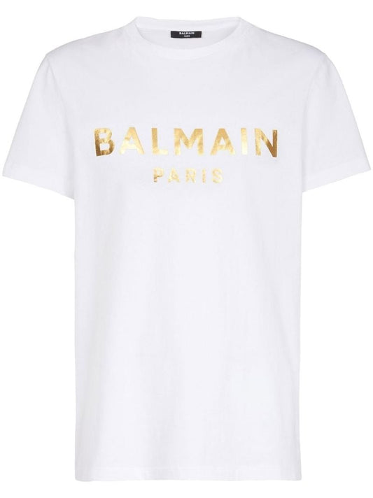 White Metallic Logo Print T-shirt