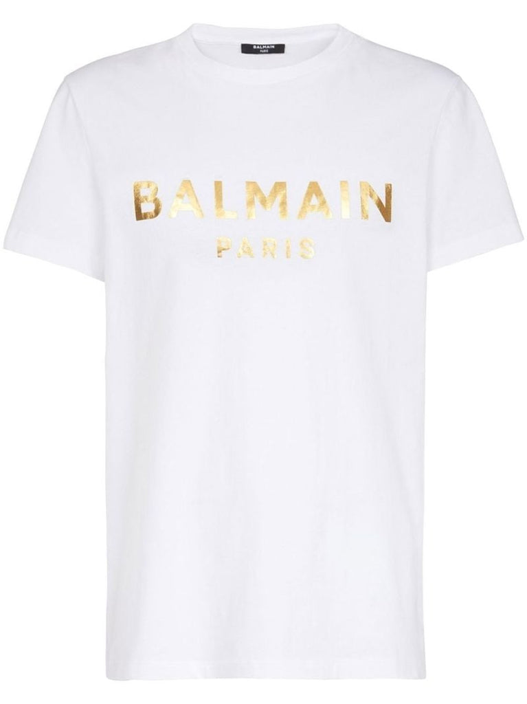 White Metallic Logo Print T-shirt