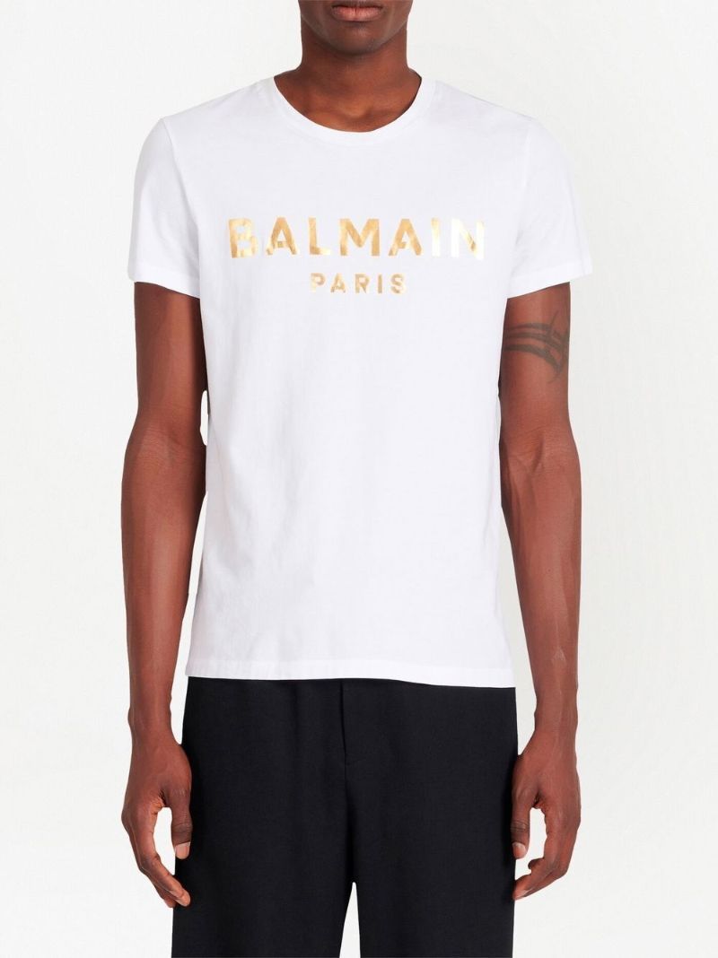 White Metallic Logo Print T-shirt