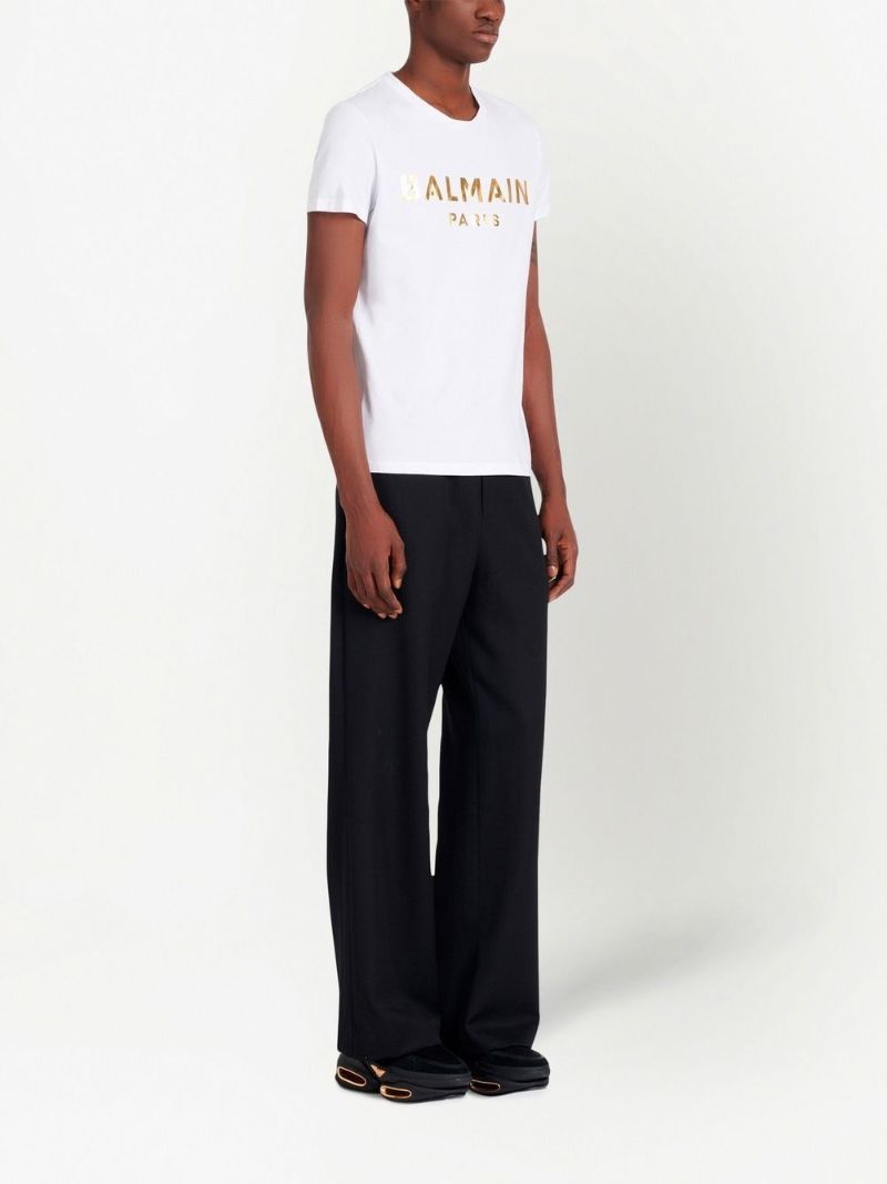 White Metallic Logo Print T-shirt