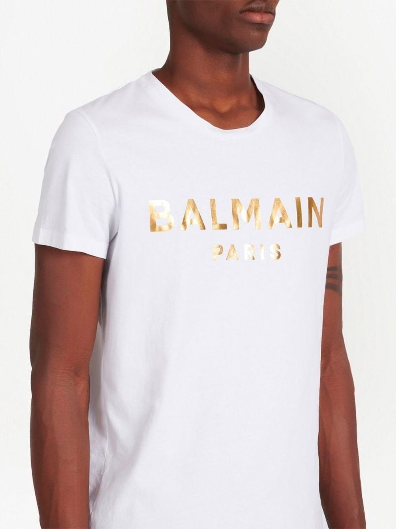 White Metallic Logo Print T-shirt