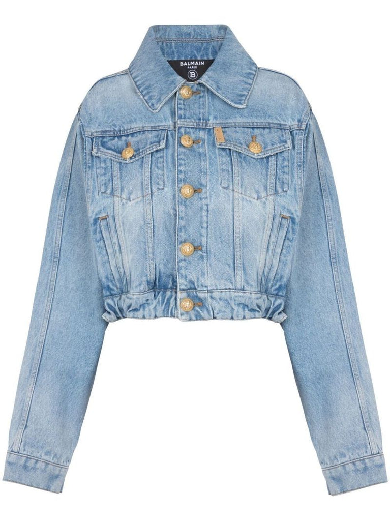 Blue Cropped Denim Jacket