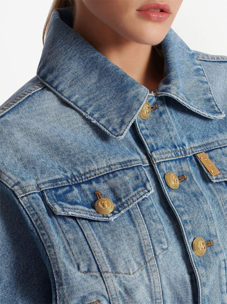 Blue Cropped Denim Jacket