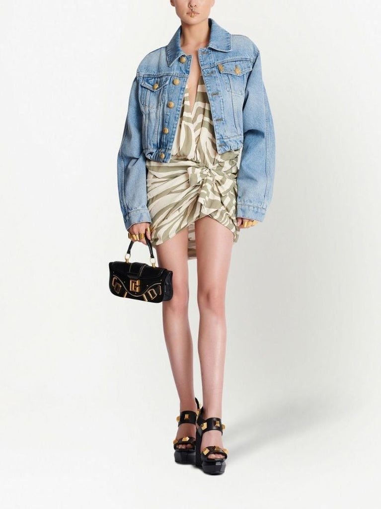Blue Cropped Denim Jacket