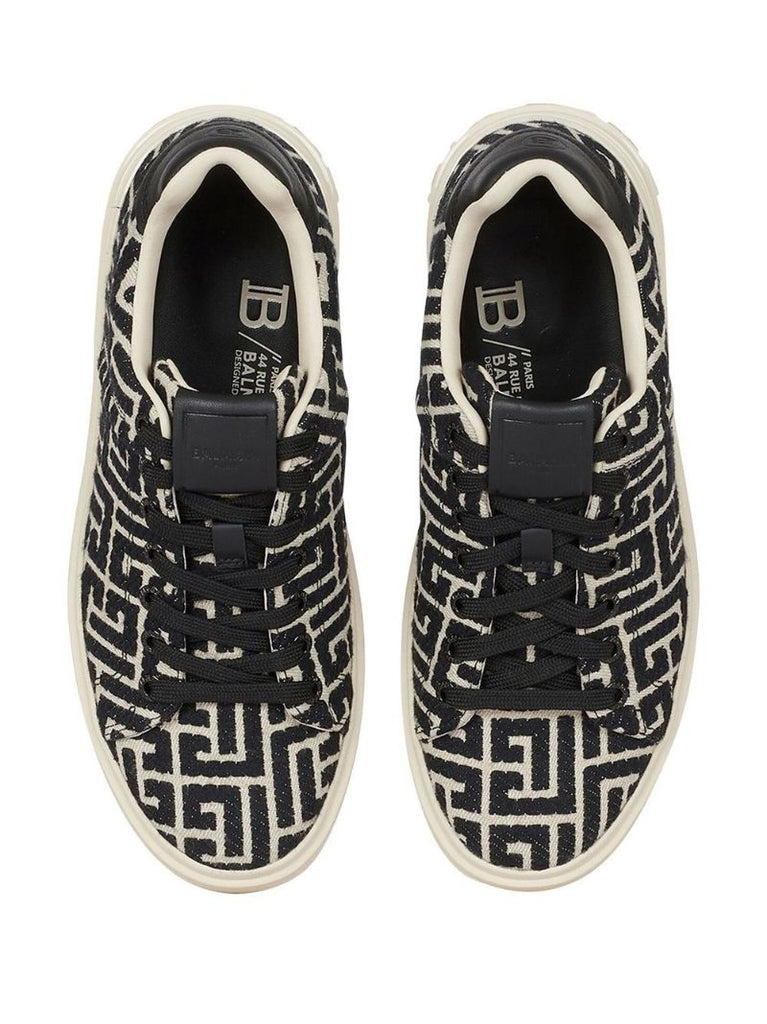 White B-court Monogram Sneakers