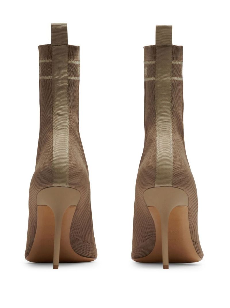 Brown Skye 95 Knit Ankle Boots