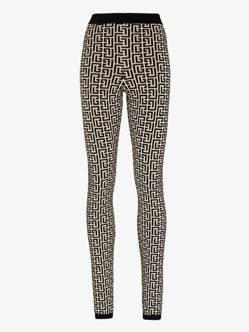 Neutral Monogram Jacquard Leggings