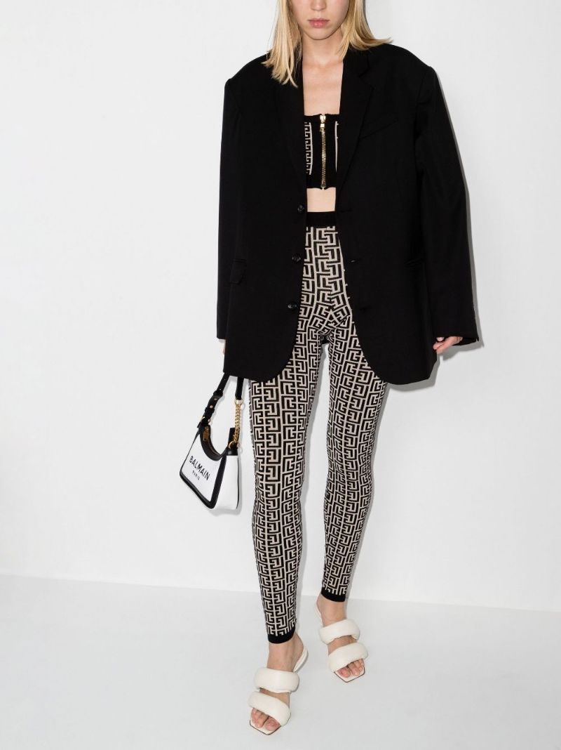 Neutral Monogram Jacquard Leggings