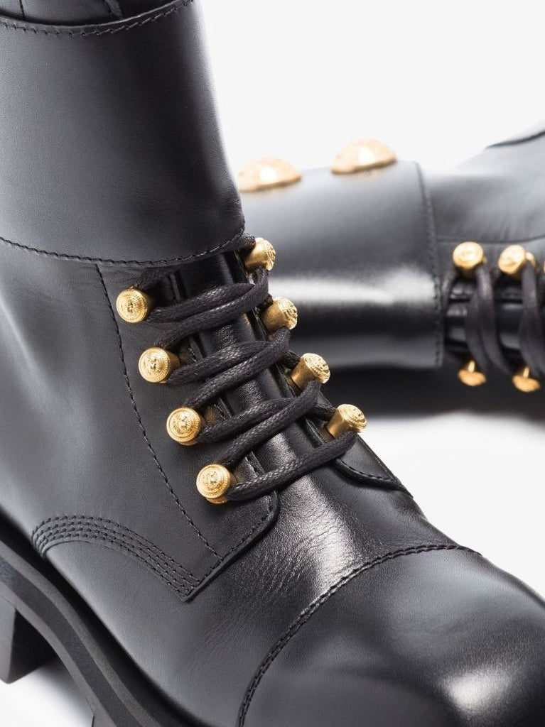 Black Ranger Leather Combat Boots