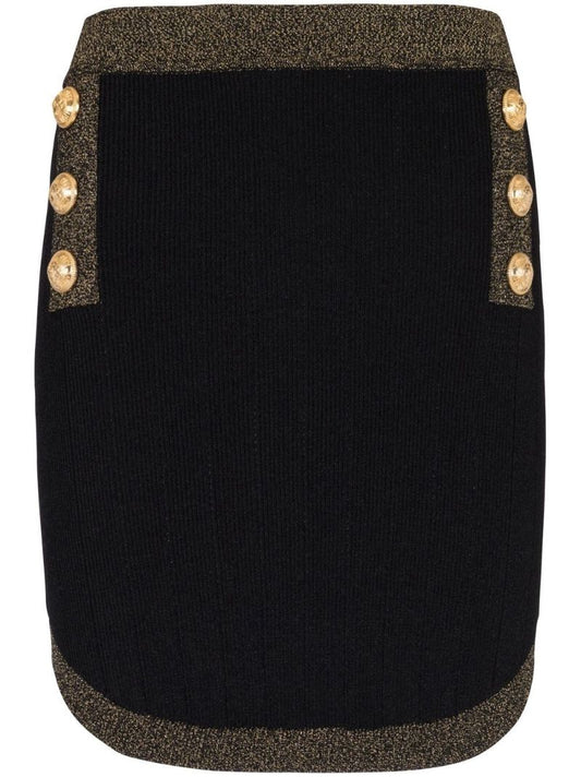 Black Ribbed-knit Mini Skirt
