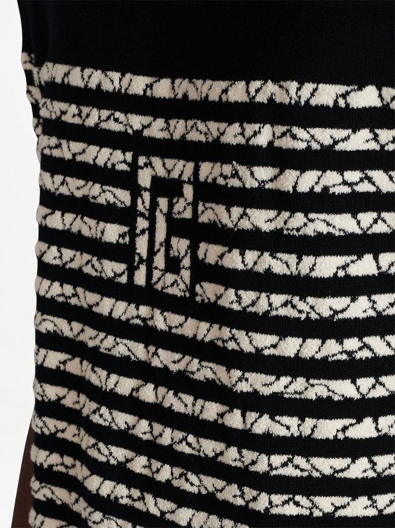 Black Towelling Stripe T-shirt