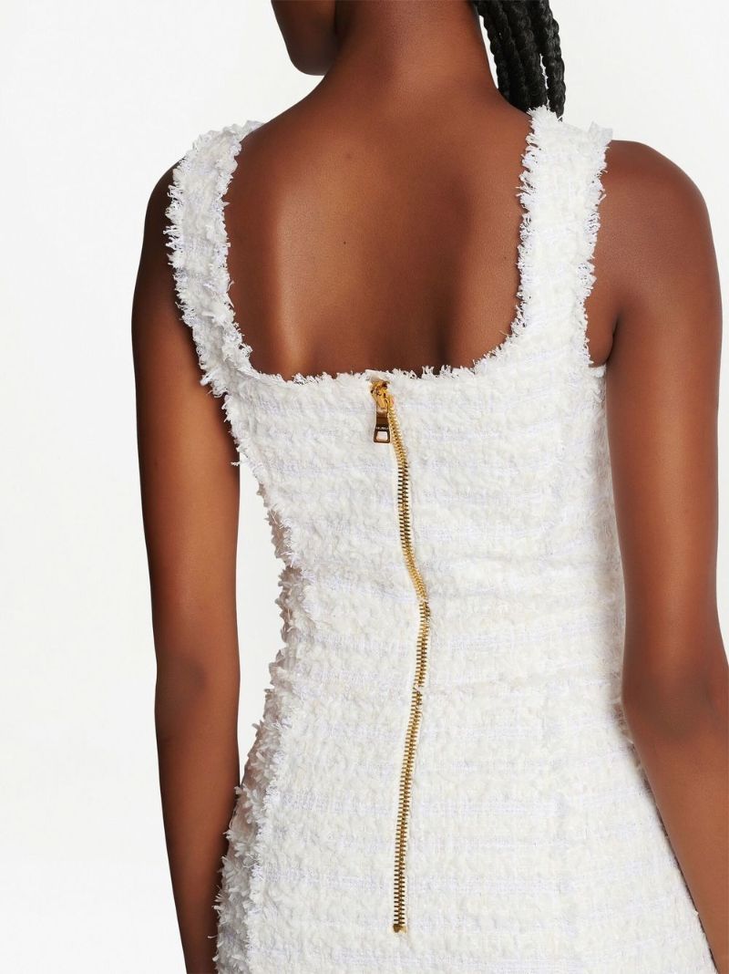 White Tweed Mini Dress