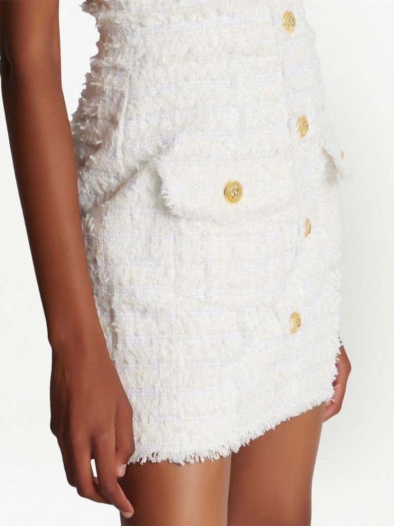 White Tweed Mini Dress